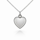 Hvitt emaljehjerte - stor thumbnail