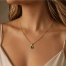 Dahlia halskjede, grønn onyx thumbnail
