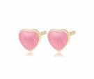 Bella ørepynt - rosa hjerter, forgylt thumbnail