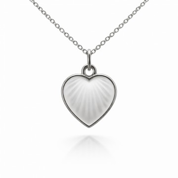 Hvitt emaljehjerte - stor