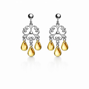 Ørepynt, rhodinert & forgylt 