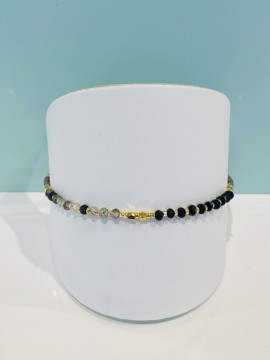 Bella - grey jade + black onyx