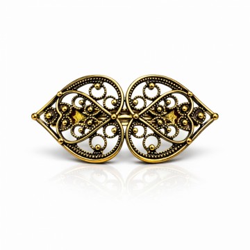 Hårspenne filigran, gammelforgylt