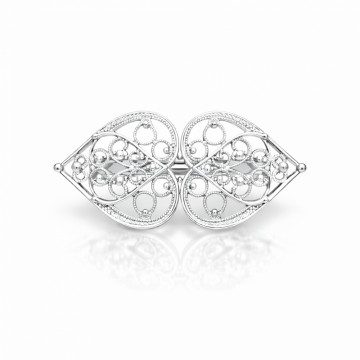 Hårspenne filigran, hvit