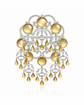 Elisa - Brystsølje, hvit & forgylt