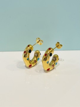 Bella - coloured chunky hoops