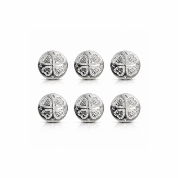 6 x knapp blomst - 15 mm, rhodinert