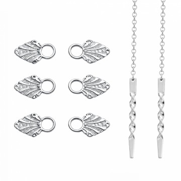 3 x maljer + trekkekjede, rhodinert