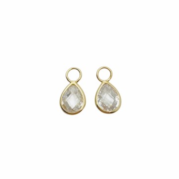Drop crystal golden charms