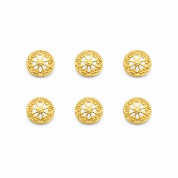 6 x knapp - 15 mm, forgylt