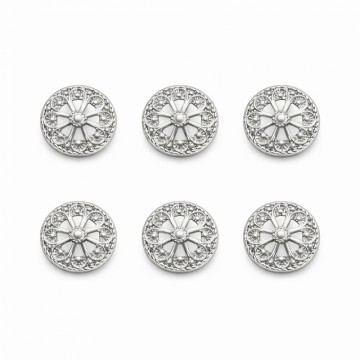 6 x knapp - 17 mm, rhodinert