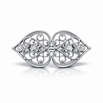 Hårspenne filigran, rhodinert