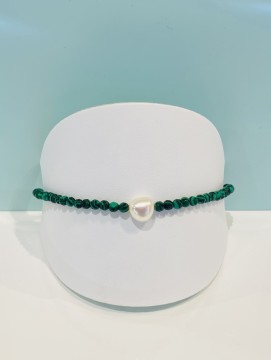 Bella - malachite & freshwater pearl