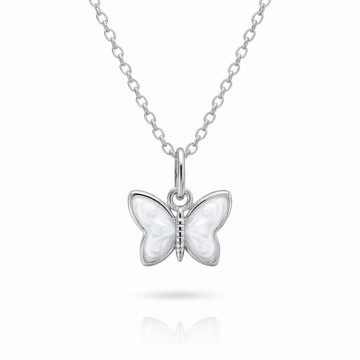 Hvit emalje sommerfugl 