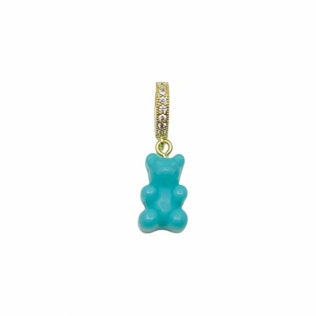 Grønnblå bamse med bling