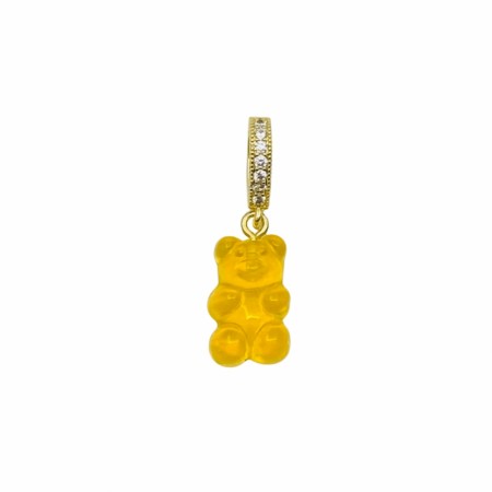 Lys oransje transperant bamse med bling