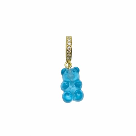 Blå transparent bamse med bling