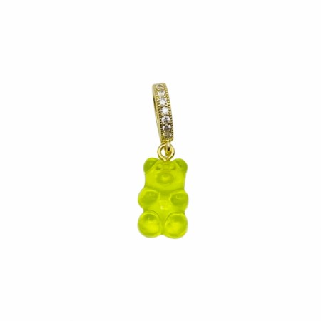 Lime transparent bamse med bling