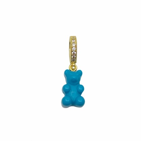 Blå matt bamse med bling